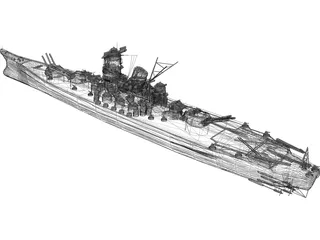 Yamato Battleship 3D Model preview