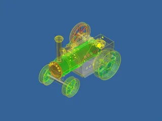 Stream Train Toy 3D Model preview