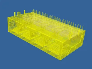 RJ-45 Connector 1x4 3D Model preview