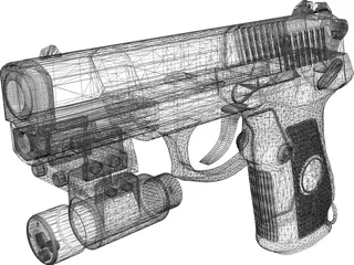 Pistol 92 Type 3D Model preview
