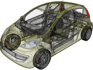 Peugeot 107 3D Model preview