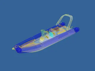 Rigid Inflatable Boat 3D Model preview