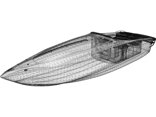 Speed Boat Ferreti 3D Model preview