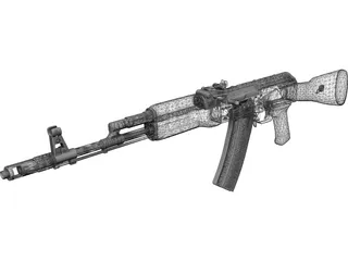 AK-74 3D Model preview