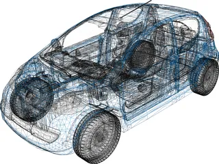 Peugeot 107 3D Model preview