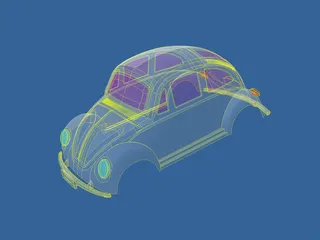 Volkswagen Beetle Body 3D Model preview