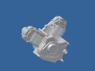Ducati 900ss Motorcycle Engine 3D Model preview