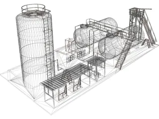 Diesel Pompstation 3D Model preview