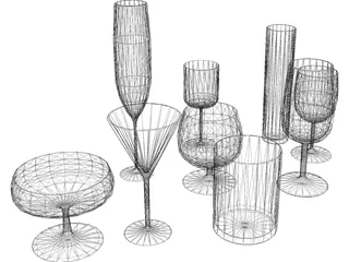 Drinking Glasses 3D Model preview