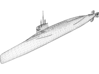 French Sub Le Redoutable S 611 3D Model preview