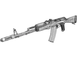 Kalasnikov AK-74 3D Model preview
