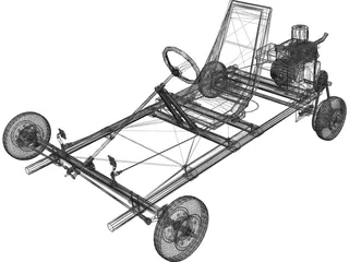 Tecumseh 4 Stroke Go Cart 3D Model preview