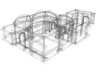 Building Temple 3D Model preview