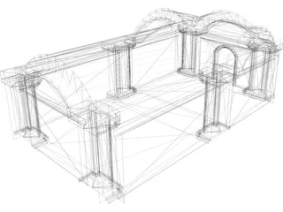 Building Temple 3D Model preview