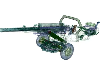 M102 Howitzer (105mm) 3D Model preview