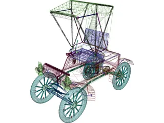 Oldsmobile Curved Dash Runabout 3D Model preview