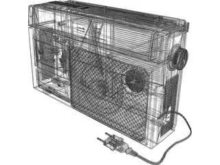 Radio Cassette Sanyo M270F 3D Model preview