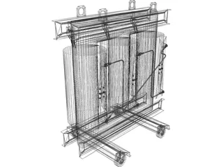 Power Electric Transformer 3D Model preview
