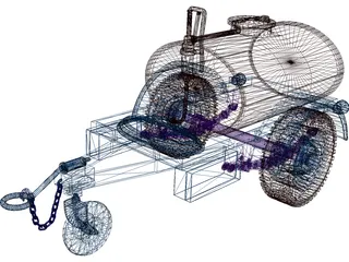 Trailer Water Tank 250 Gal 3D Model preview