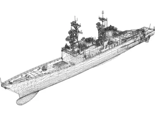 DD-963 Spruance Class Destroyer 3D Model preview