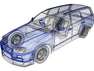 Nissan Steaga with Skyline Conversion 3D Model preview