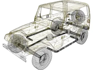 Jeep Wrangler 3D Model preview