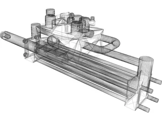 Hidraulic Actuator 3D Model preview