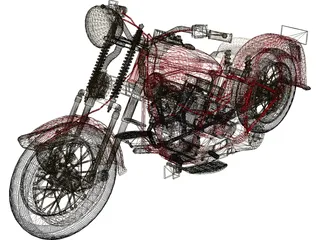 Harley-Davidson EL Type (1936) 3D Model preview