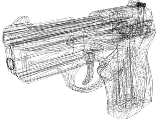 Berretta 9mm Pistol 3D Model preview