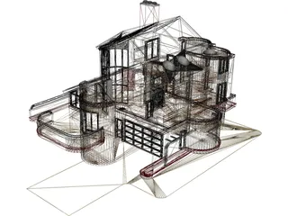 House Multi Level 3D Model preview