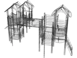 Kids Outdoor Playset 3D Model preview