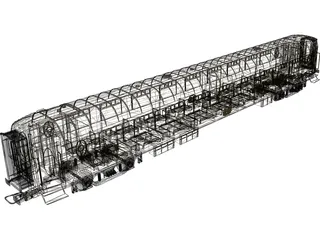Train Coach 2nd Class 3D Model preview