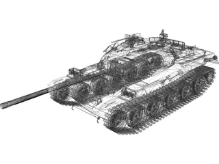 Type 74 Tank 3D Model preview