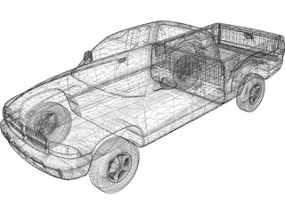 Dodge Dakota Extended Cab (1997) 3D Model preview