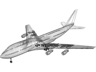 Boeing 747-200 3D Model preview