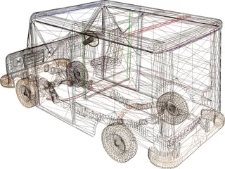 Mail Truck 3D Model preview