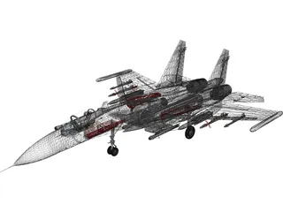 Sukhoi Su-27 Flanker 3D Model preview