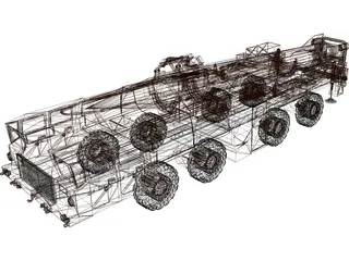 Scud Missile Launcher 3D Model preview
