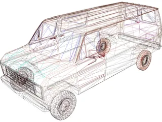 Ford Van (1985) 3D Model preview
