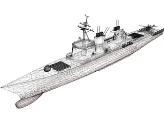 DDG-51 Arleigh Burke Class Destroyer 3D Model preview