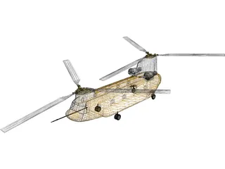 Boeing CH-47D Chinook 3D Model preview