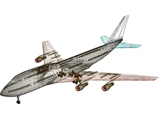 Boeing 747-200 3D Model preview