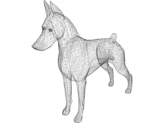 Dog Doberman 3D Model preview