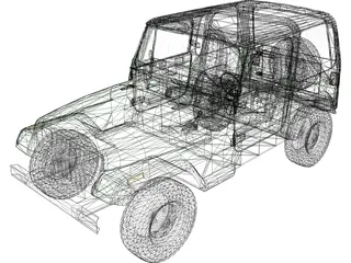 Jeep Wrangler (1989) 3D Model preview