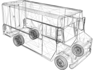 Delivery Van 3D Model preview