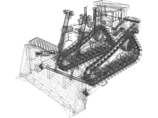 Bulldozer D-11 3D Model preview