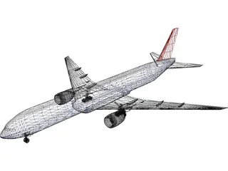 Boeing 777-300 3D Model preview