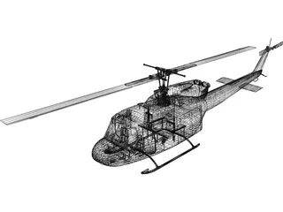 Bell UH-1N 3D Model preview