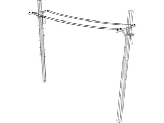 Telephone Pole 3D Model preview