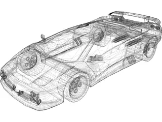 Lamborghini Diablo (1990) 3D Model preview